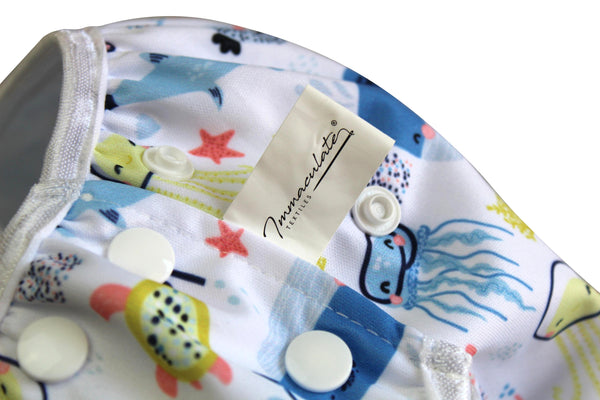 Unisex Reusable Baby Swim Nappies - Pack of 2 - Includes Wet Bag : Fully Adjustable & Machine Washable : Suitable for Boys or Girls 0-3 Years Old