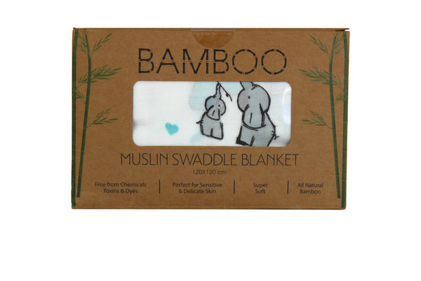 XL Unisex Premium Bamboo Baby Muslin Swaddle Blanket/Wrap - 120x120cm (47x47in) - 70% Bamboo / 30% Cotton (Free UK Delivery)