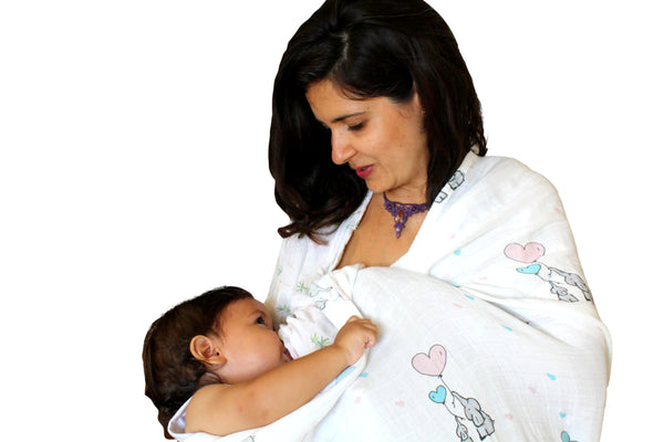 XL Unisex Premium Bamboo Baby Muslin Swaddle Blanket/Wrap - 120x120cm (47x47in) - 70% Bamboo / 30% Cotton (Free UK Delivery)