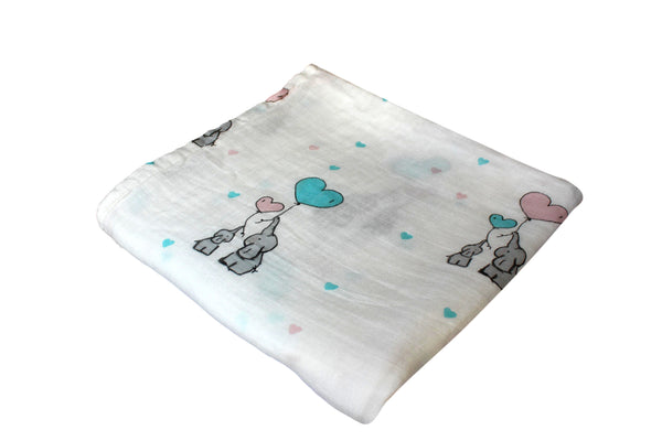 XL Unisex Premium Bamboo Baby Muslin Swaddle Blanket/Wrap - 120x120cm (47x47in) - 70% Bamboo / 30% Cotton (Free UK Delivery)
