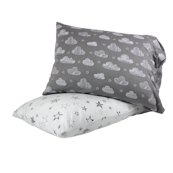 Toddler Pillowcase / Pillow Cover Set - Pack of 2 - Envelope Style - 100% Jersey Cotton - 150GSM : Lightweight, Breathable & Super Soft