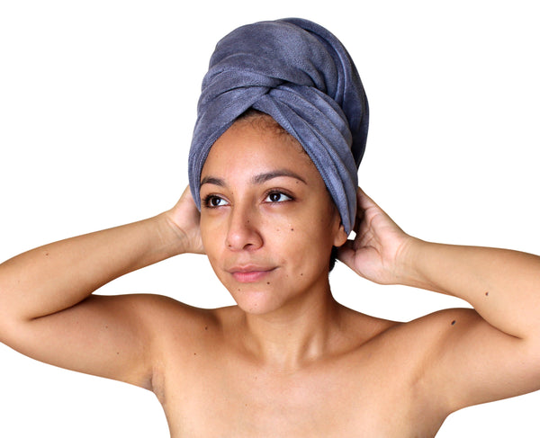 Premium XL Microfibre Hair Towel - 130x65cm - 400GSM : Super Soft, Quick Drying & Highly Absorbent