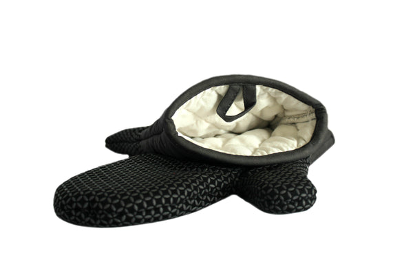 Premium Heat Resistant Oven Gloves / Mitts - Pack of 2 : Non-Slip Silicone Exterior