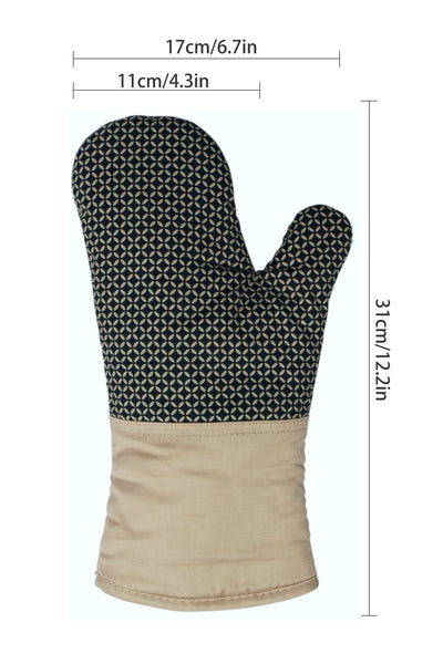 Premium Heat Resistant Oven Gloves / Mitts - Pack of 2 : Non-Slip Silicone Exterior
