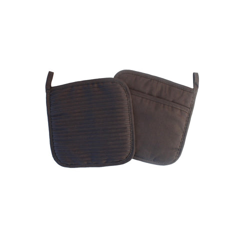 Premium Heat Resistant Pot Holders/Mats/Pads - Pack of 2 : Non-Slip Silicon Exterior