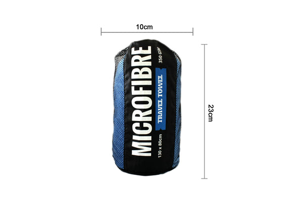 Premium Microfibre Travel / Sports Towel - 130x80cm - 350GSM : Super Soft, Lightweight, Quick Drying & Highly Absorbent