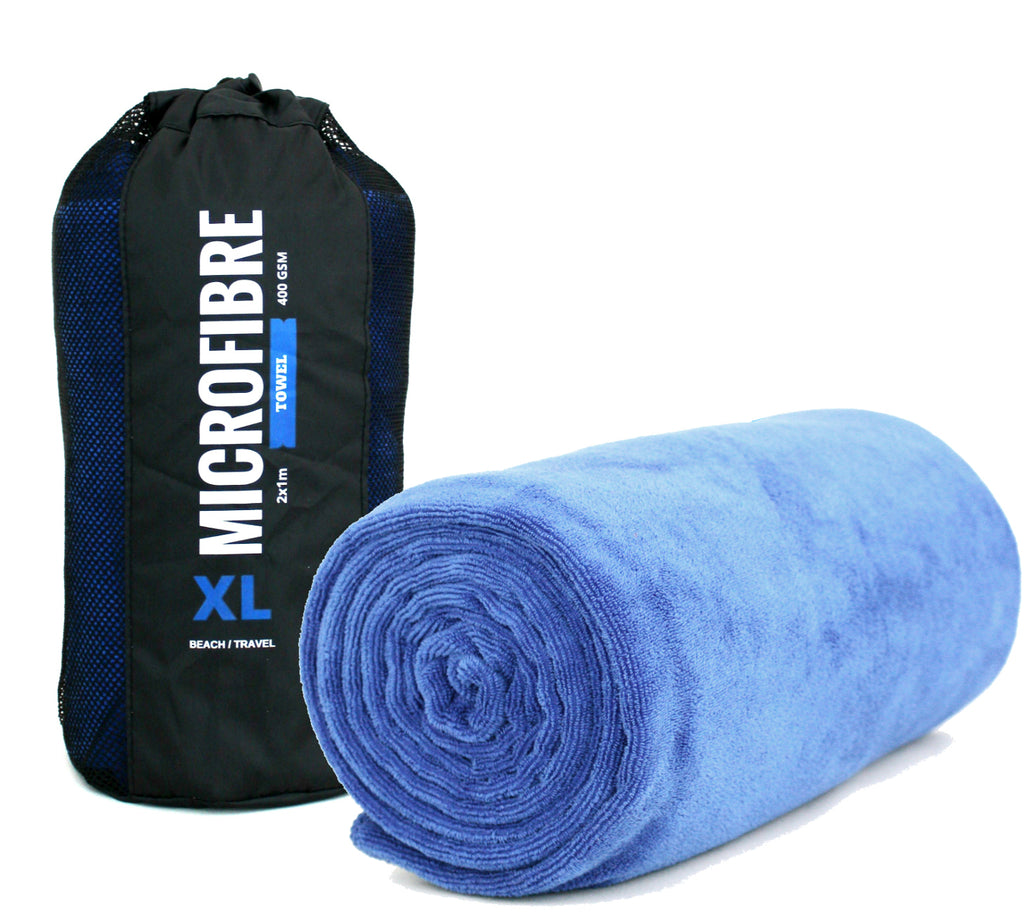XL Premium Microfibre Beach / Travel Towel - 2x1m - 400GSM