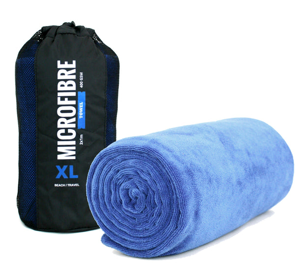 XL Premium Microfibre Beach / Travel Towel - 2x1m - 400GSM