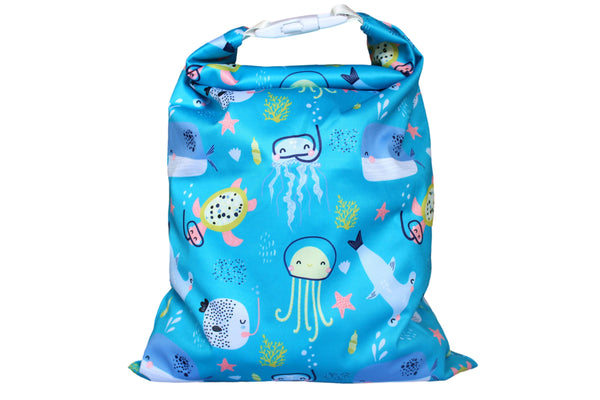 Unisex Baby Wet/Dry Bag with Buckle : Waterproof & Washable : Great for Swimming & Reusable Cloth Nappies
