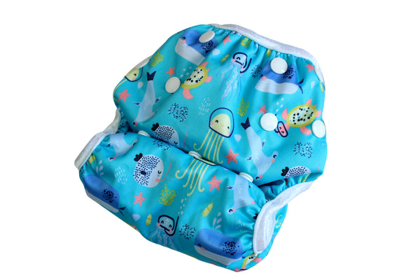 Unisex Reusable Baby Swim Nappies - Pack of 2 - Includes Wet Bag : Fully Adjustable & Machine Washable : Suitable for Boys or Girls 0-3 Years Old