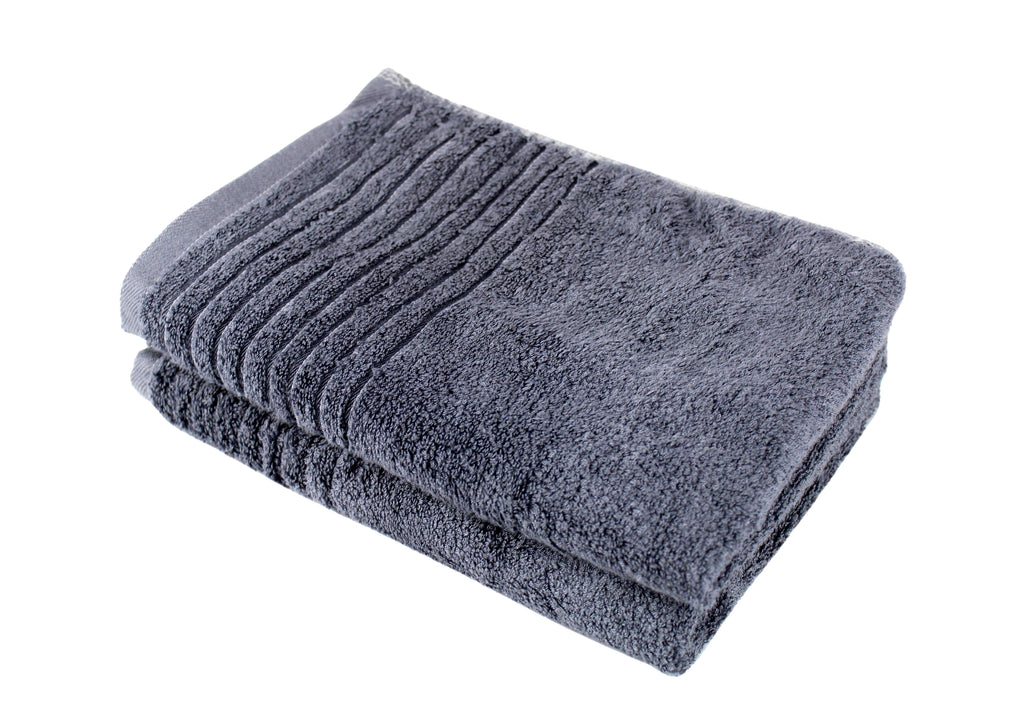 Bamboo Bathroom Hand Towels - Pack of 2 - 74x34cm - 700GSM - 100% Bamboo : Hotel / Spa Quality : Extra Soft, Highly Absorbent & Quick Drying