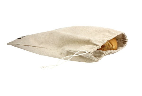 Reusable Linen Bread Storage Bag with Plastic Lining : Fresh Baked/Homemade Bread