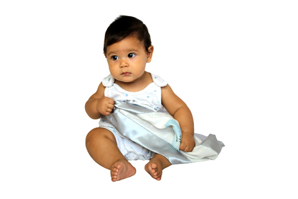 Bamboo Baby Sensory Muslin Square/Comforter/Security Blanket - Pack of 2-40x40cm - 70% Bamboo / 30% Cotton with Satin Edge : Baby Boys or Girls