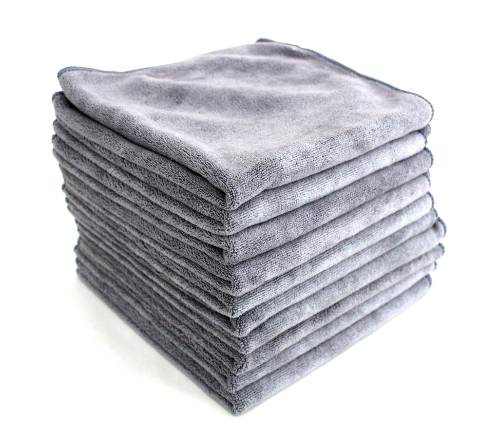 Professional Grade Microfibre Car Cleaning Cloths - Pack of 10 - 40x40cm - 400GSM