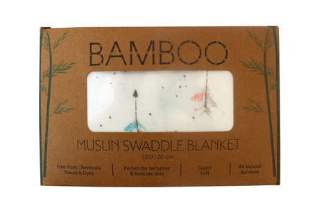 XL Unisex Premium Bamboo Baby Muslin Swaddle Blanket/Wrap - 120x120cm (47x47in) - 70% Bamboo / 30% Cotton (Free UK Delivery)
