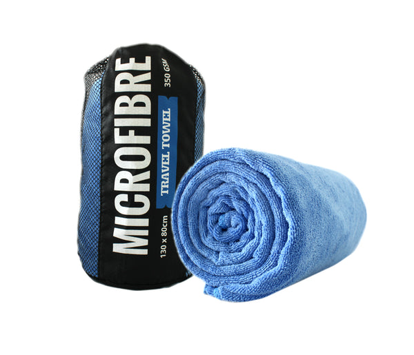Premium Microfibre Travel / Sports Towel - 130x80cm - 350GSM : Super Soft, Lightweight, Quick Drying & Highly Absorbent