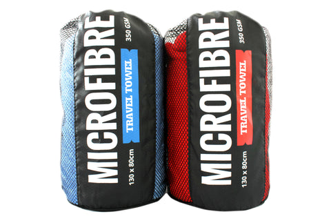Premium Microfibre Travel / Sports Towel - 130x80cm - 350GSM : Super Soft, Lightweight, Quick Drying & Highly Absorbent