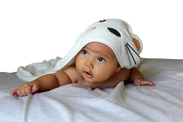 Premium Bamboo Hooded Baby Bath Towel Set - 90x90cm - 500GSM