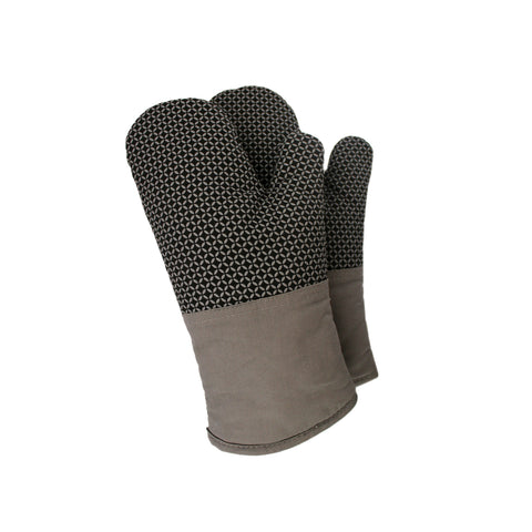 Premium Heat Resistant Oven Gloves / Mitts - Pack of 2 : Non-Slip Silicone Exterior