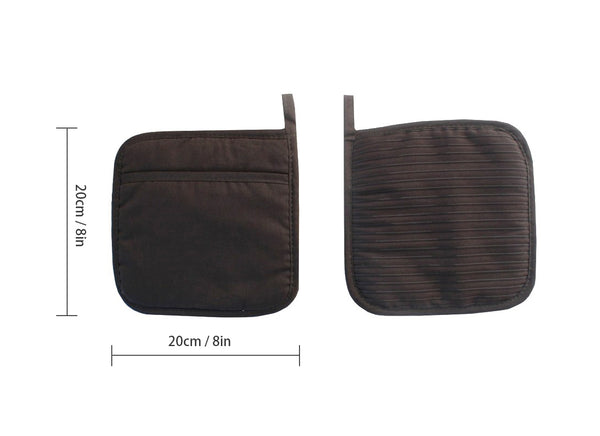 Premium Heat Resistant Pot Holders/Mats/Pads - Pack of 2 : Non-Slip Silicon Exterior