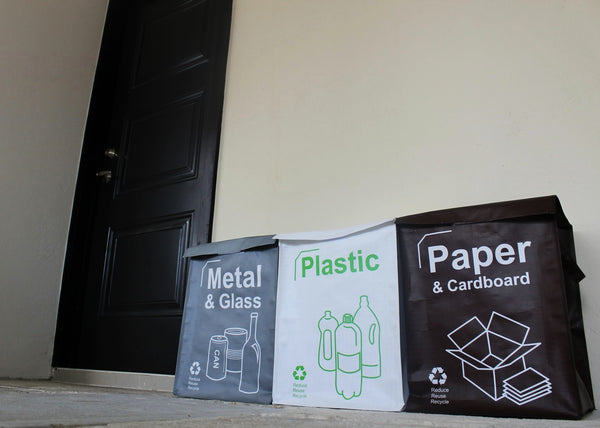 Premium Reusable Recycling Bags/Bins - Pack of 3-180GSM - 34x34x44cm - 50L
